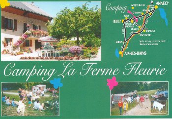 Caravane dans camping prs de Rumilly en Haute Savoie dans les Alpes