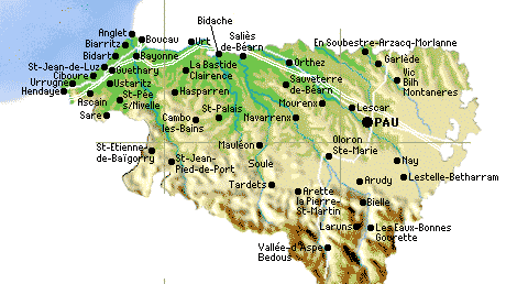 carte pyrenees atlantiques