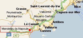 Mandelieu dans les Alpes Maritimes en Provence